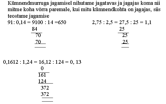 5.5 Kümnendmurruga jagamine